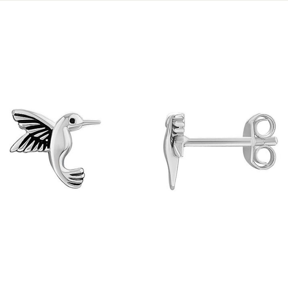 NWT PRIMROSE Sterling Silver Hummingbird Stud Earrings